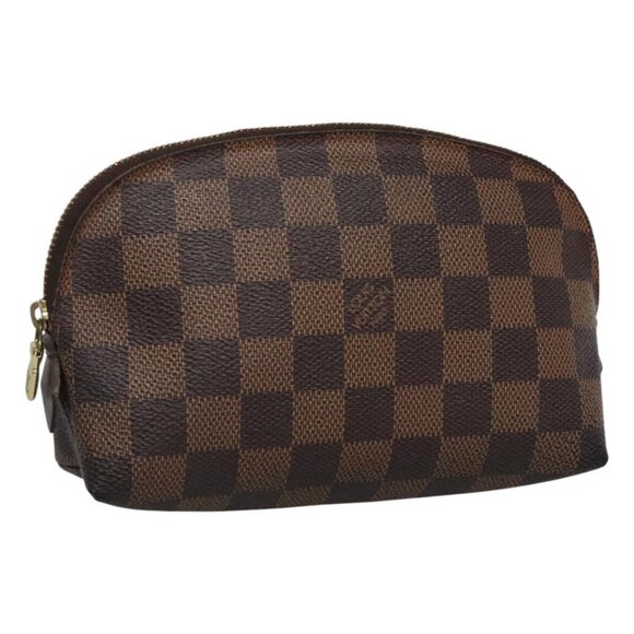 LOUIS VUITTON Damier Ebene Pochette Cosmetic PM Pouch N47516 LV Auth 115459 - Picture 1 of 16